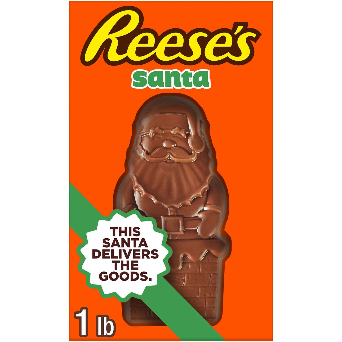 REESE'S Milk Chocolate Peanut Butter Santa, Christmas Candy Box, 16 oz