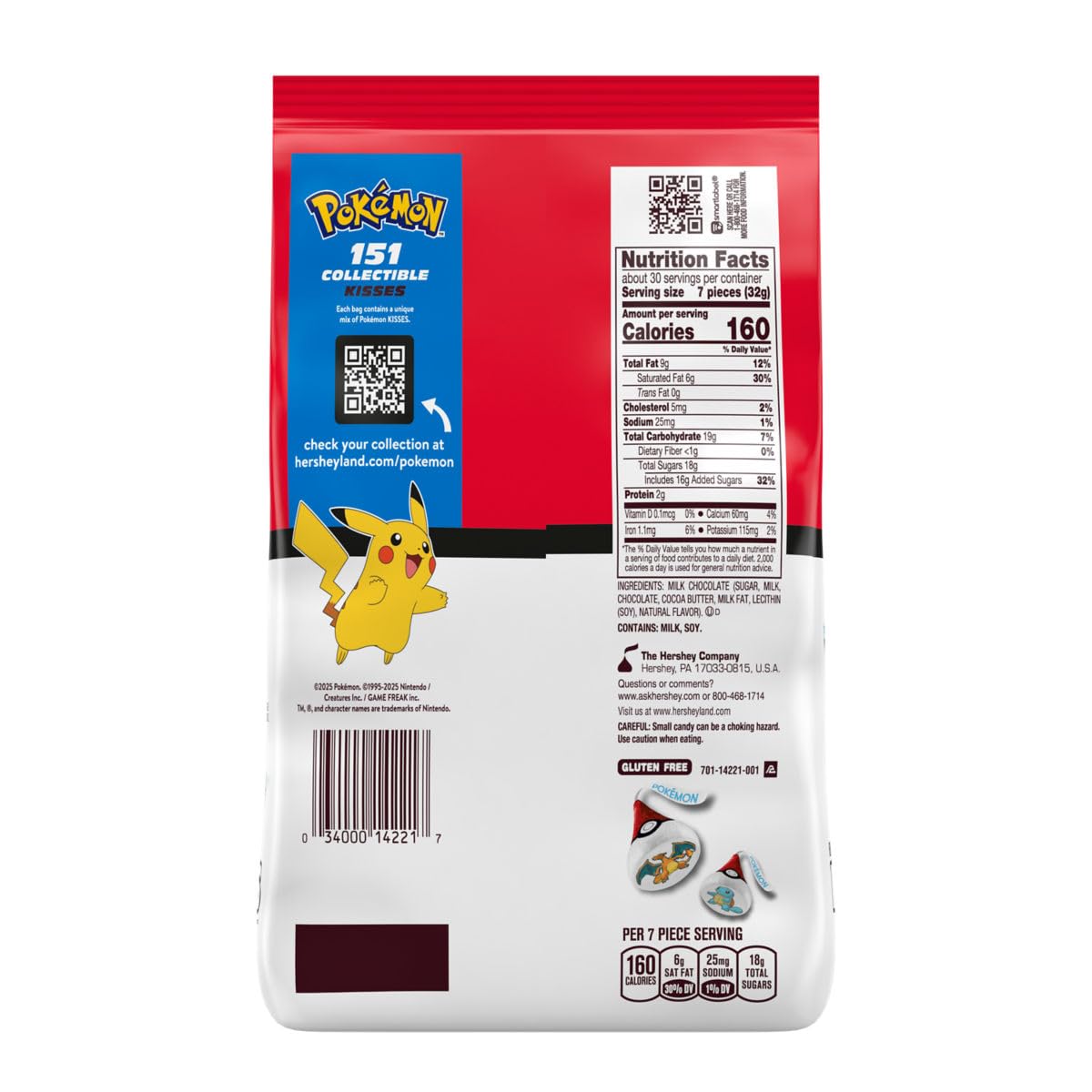 Hershey's Kisses Milk Chocolate - Pokemon Special Edition - Collect All 151 Designs - Fun For Everyone - Great For Sharing