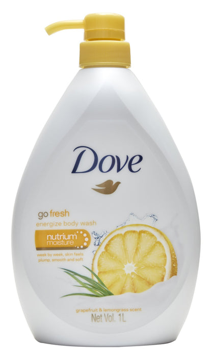 Dove Go Fresh Energize Body Wash, Grapefruit and Lemongrass Scent, 33.8 Ounce (1 Liter) International Version