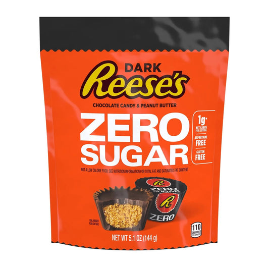 Reese's Zero Sugar Miniatures Dark Chocolate Peanut Butter Cups 5.1 oz Bag - Chocolate Candy & Peanut Butter