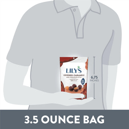Milk Chocolate Style Caramels By Lily's Sweets | Stevia Sweetened, No Added Sugar, Low-Carb, Keto Friendly | Fair Trade, Gluten-Free & Non-Gmo | 3.5 oz, 3 Pack