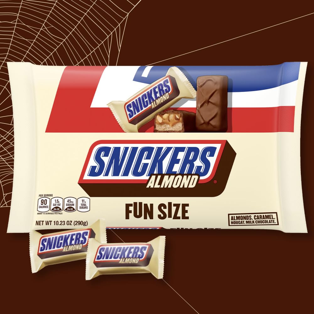 SNICKERS Almond Fun Size Chocolate Bars Individually Wrapped, 10.23 oz