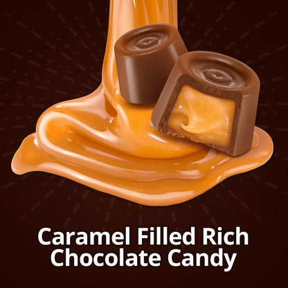 Christmas Candy Milk Chocolate Caramels Individually Wrapped - Bulk Holiday Chocolate Mix for Stocking Stuffers, Parties Candy Buffet & Treats