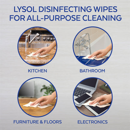Lysol Disinfecting Wipes, On the Go Travel Size, Lemon Scent, 15ct each, 48 Pack