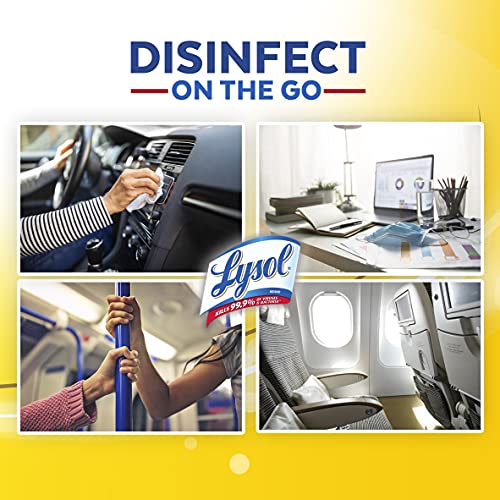 Lysol Disinfecting Wipes, On the Go Travel Size, Lemon Scent, 15ct each, 48 Pack