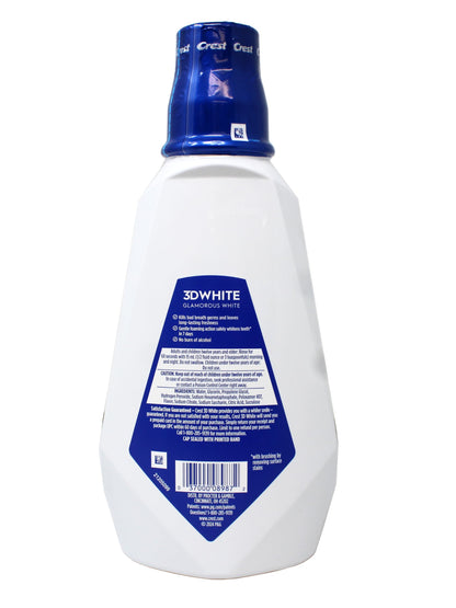 Crest 3D White Multi-Care Whitening Rinse, Glamorous White, Fresh Mint-32 oz, 946 milliter