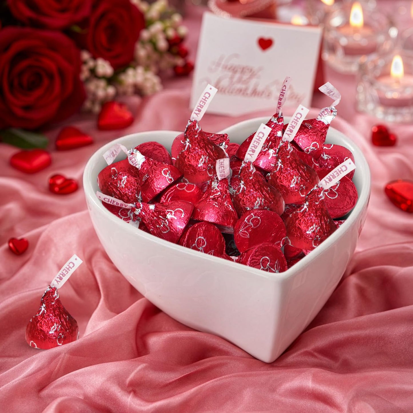 Cherry Cordial Milk Chocolate Candies - 2lb Bag Approx. 200 Pieces Individually Wrapped Cherry Flavored Filled Chocolates for Holidays, Parties, Stocking Stuffers & Gifts