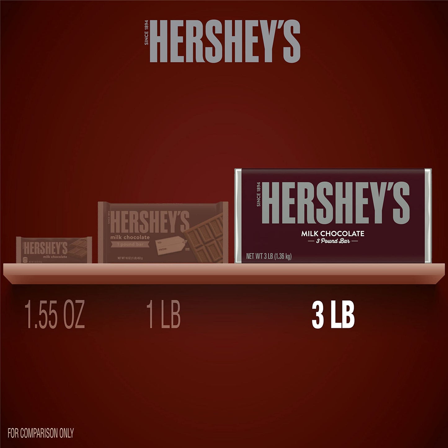 HERSHEY'S Milk Chocolate Candy, Holiday, 3 lb Bulk Bar
