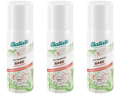 Batiste Dry Shampoo Bare Mini Travel Size 1.06 oz (Pack of 3)