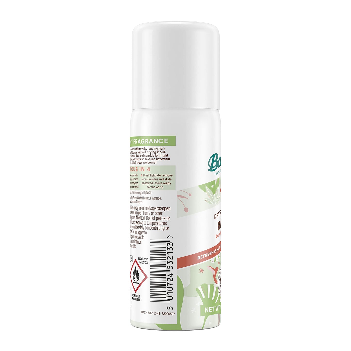 Batiste Dry Shampoo, Bare, Mini Travel Size 1.6 oz (Pack of 2)