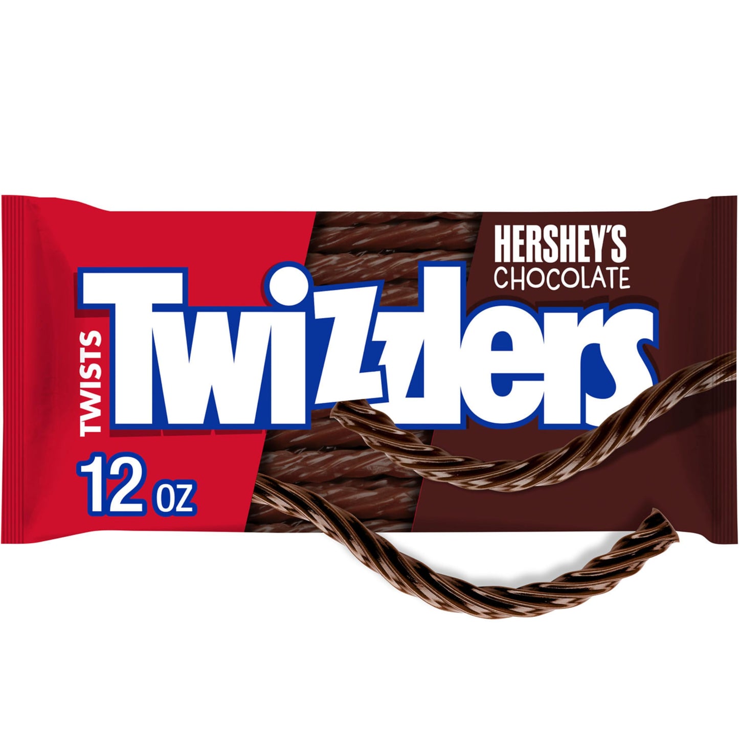 TWIZZLERS Twists HERSHEY'S Chocolate Flavored Licorice Style, Chewy Candy Bags, 12 oz (24 Count)