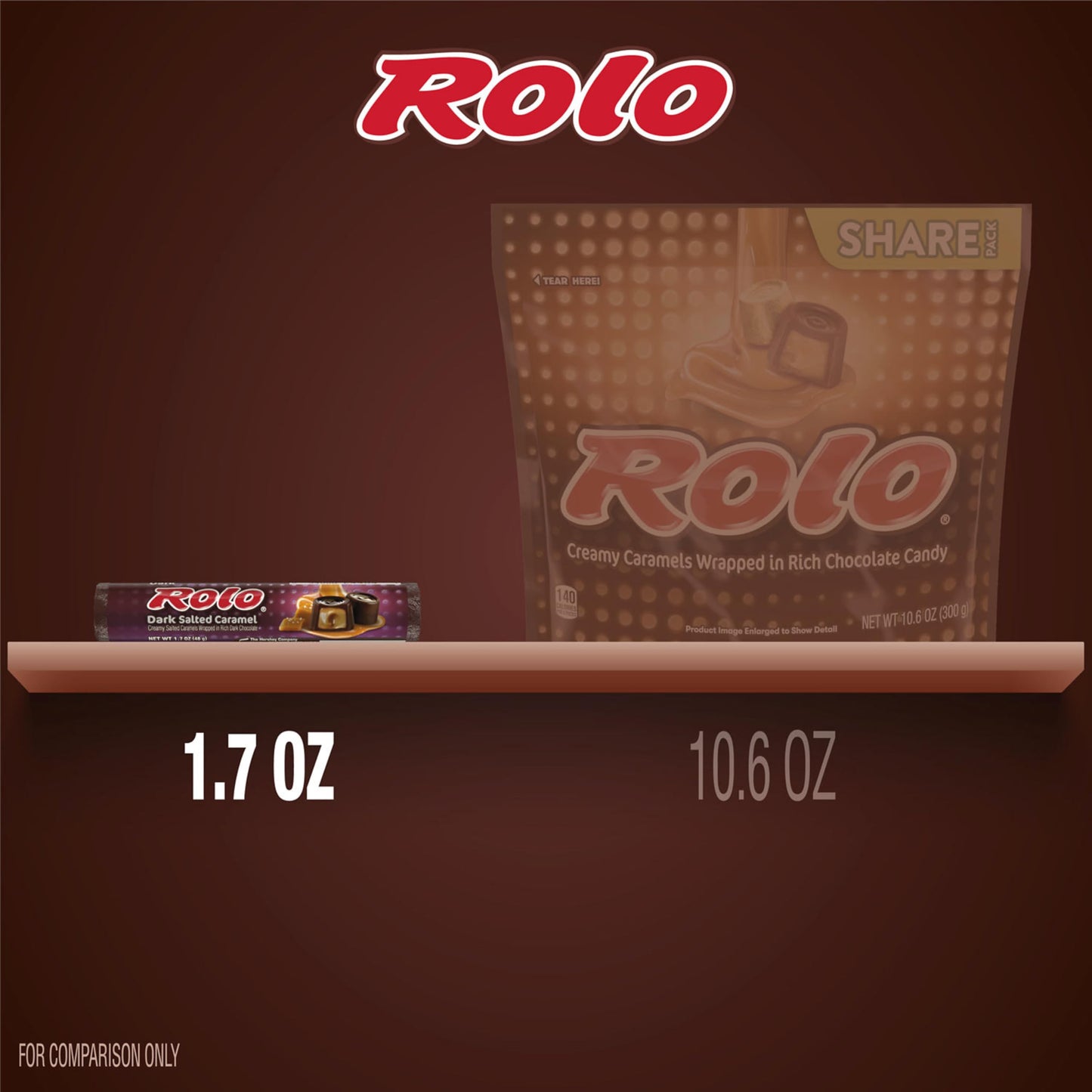 ROLO Dark Chocolate Salted Caramel Candy Rolls, 1.7 oz (36 Count)