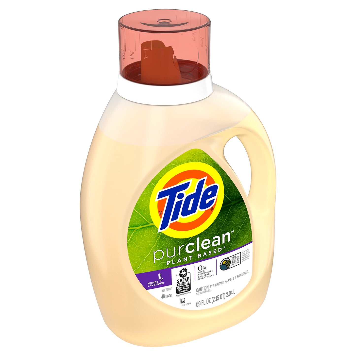 Tide purclean Liquid Laundry Detergent, Honey Lavender Scent, 69 fl oz, 48 loads, 75% plant-based