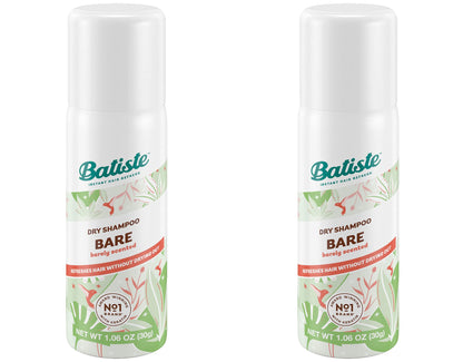 Batiste Dry Shampoo, Bare, Mini Travel Size 1.6 oz (Pack of 2)