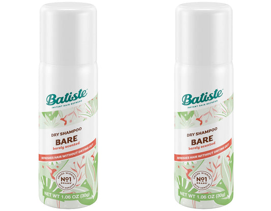 Batiste Dry Shampoo, Bare, Mini Travel Size 1.6 oz (Pack of 2)