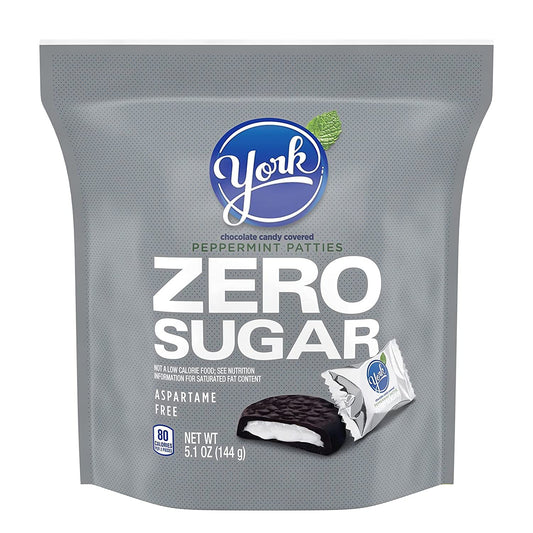 YORK Zero Sugar Chocolate Peppermint Patties Candy, Individually Wrapped, Aspartame Free, 5.1 oz Bag (Pack of 2) (2)