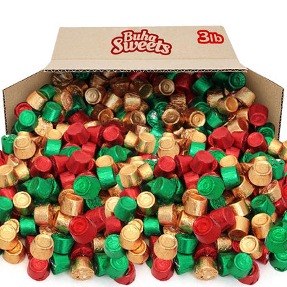 Christmas Candy Milk Chocolate Caramels Individually Wrapped - Bulk Holiday Chocolate Mix for Stocking Stuffers, Parties Candy Buffet & Treats
