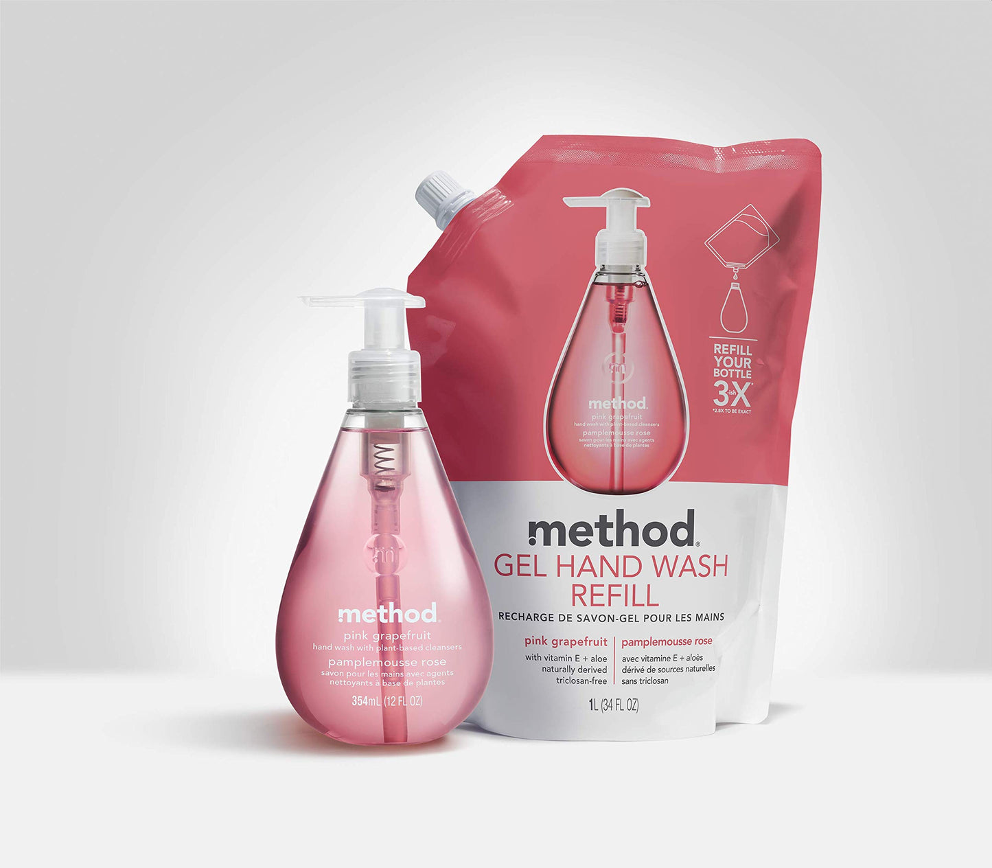 Method Gel Hand Soap Refill, Green Tea + Aloe, 34 Ounce (Pack 6)