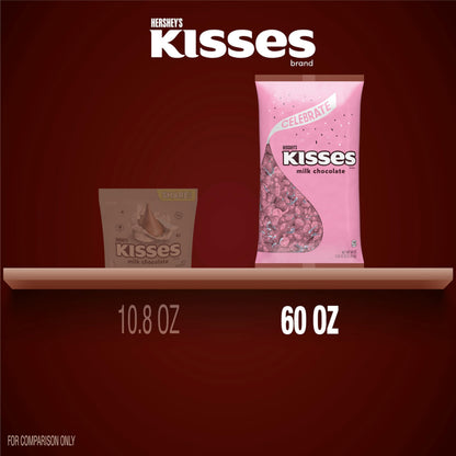 HERSHEY'S KISSES Milk Chocolate Candy Bulk Bag, 60 oz