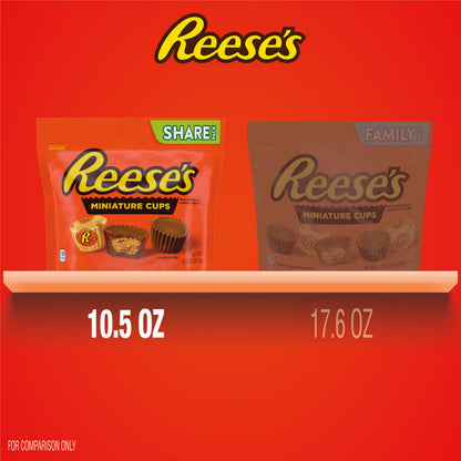 REESE'S Miniatures Milk Chocolate Peanut Butter Cups, Candy Share Pack, 10.5 oz