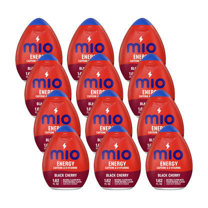MiO Energy Liquid Water Enhancer, Black Cherry, 1.62 Ounce (Pack of 12)