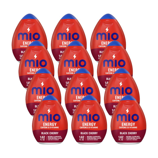 MiO Energy Liquid Water Enhancer, Black Cherry, 1.62 Ounce (Pack of 12)