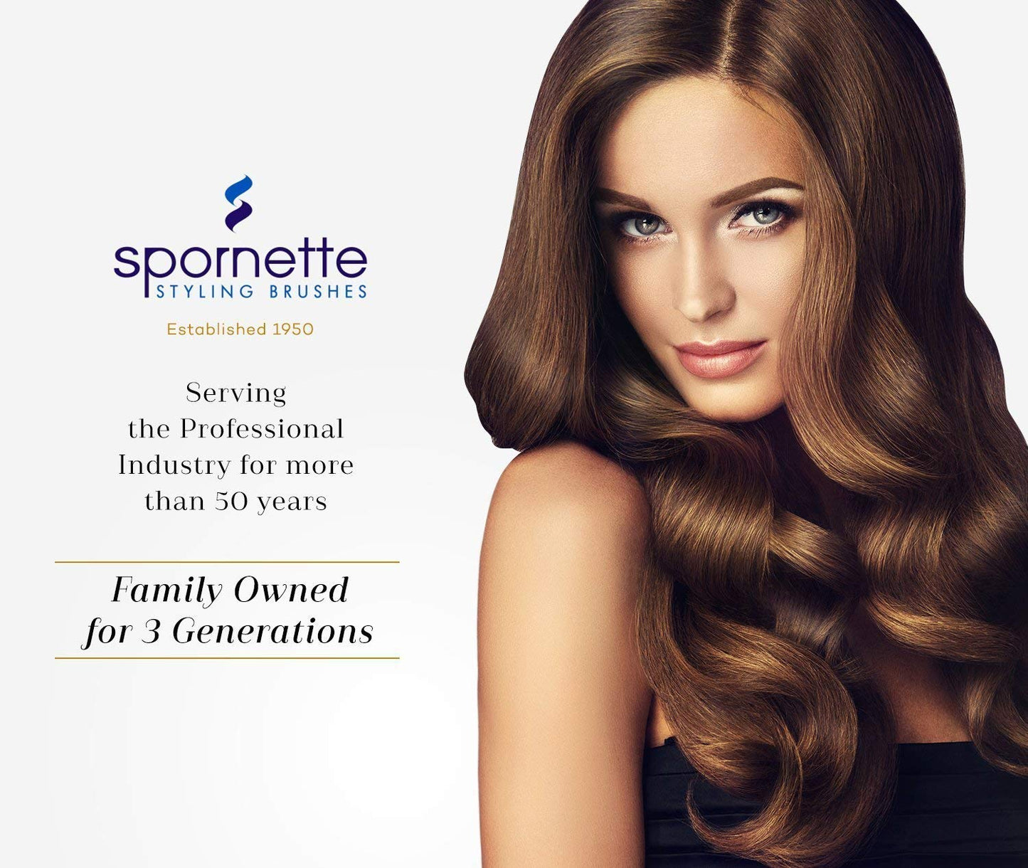 Spornette Double Stranded XL Round Brush, Nylon Bristles - Round Brush for Straightening, Anti-Frizz, Detangling, Volumizing - Styling for Wavy & Curly, Medium & Long Hair Lengths (2.25 Inches)