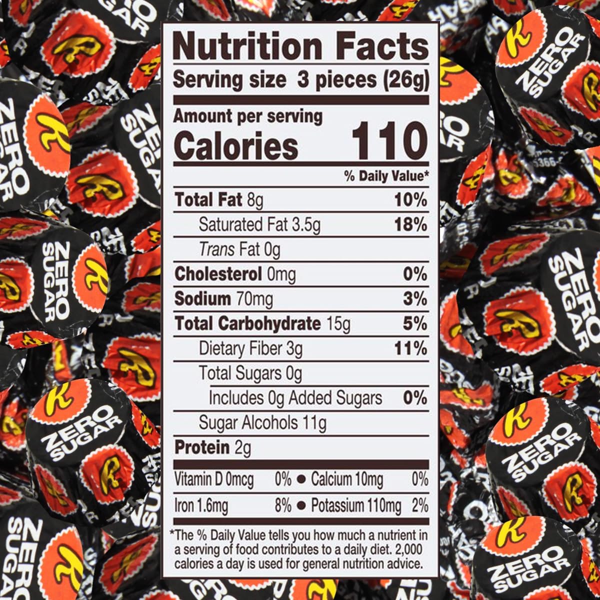 Zero Sugar Miniatures Dark Chocolate, 2 Pound Zero Sugar Peanut Butter Cups Delights, Indulgent Dark Chocolate Peanut Butter Cups For Enjoyment, Perfect For Snacking, Parties, and Gifts