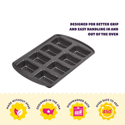 Wilton Gold Non-Stick Mini Loaf Pan, Stainless Steel Bakeware, Made without PFAS, Packaging May Vary