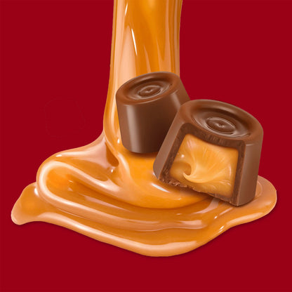 Caramel Chocolate Candy 1 Lb Bag - Bulk Individually Wrapped Creamy Caramel Milk Chocolate Candy Gold Wrapper For Parties, Candy Buffet & Treats - Approx 62 Pieces