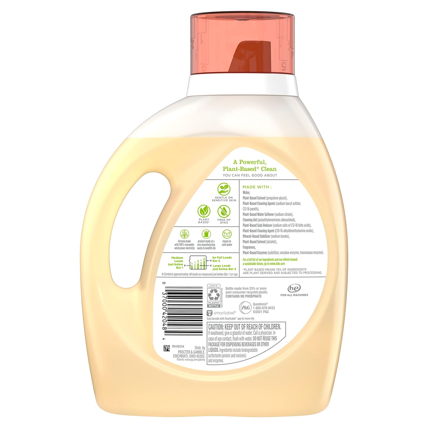 Tide purclean Liquid Laundry Detergent, Honey Lavender Scent, 69 fl oz, 48 loads, 75% plant-based