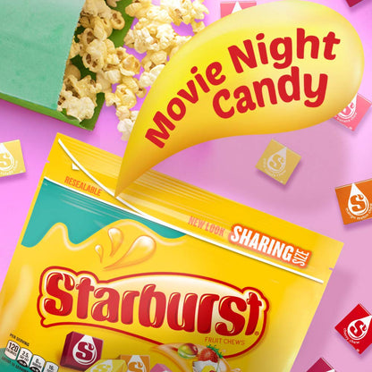 Starburst Fruit Chews Candy Sharing Size Resealable Bag, Tropical, 15.6 Ounce