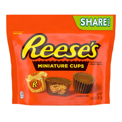REESE'S Miniatures Milk Chocolate Peanut Butter Cups, Candy Share Pack, 10.5 oz