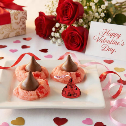 Strawberry Filled Chocolate Valentine Candy - 1 Pound Individually Wrapped Valentine’s Day Candy for Parties, Gift Bags, Candy Bowls, Treat Exchanges & Holiday Celebrations