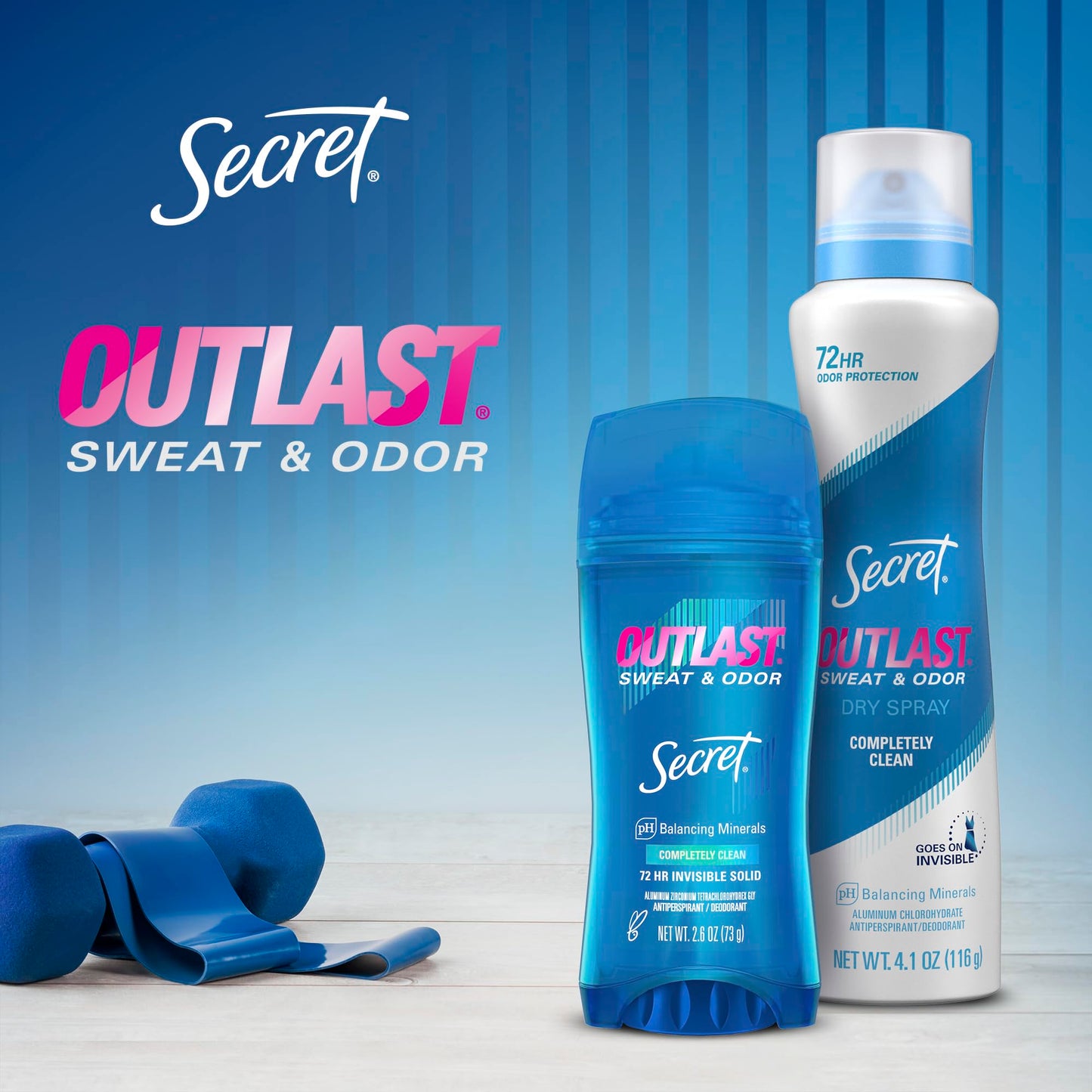 Secret Outlast Antiperspirant Deodorant for Women, Sweat & Odor Protection, PH Balancing Minerals, Clear Gel, Unscented, 2.6 oz (Pack of 6)