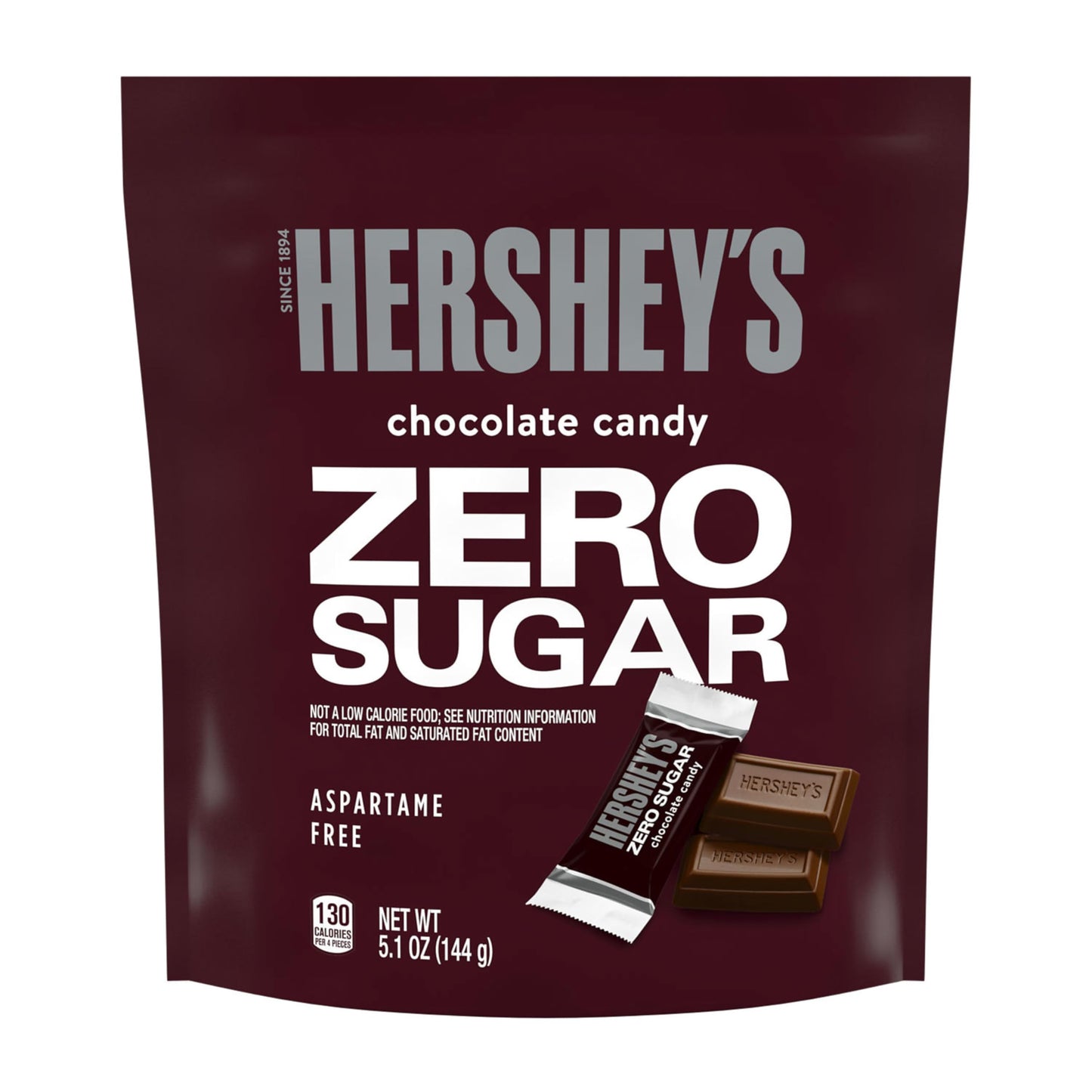 HERSHEY'S Zero Sugar Chocolate Candy Bag, 5.1 oz