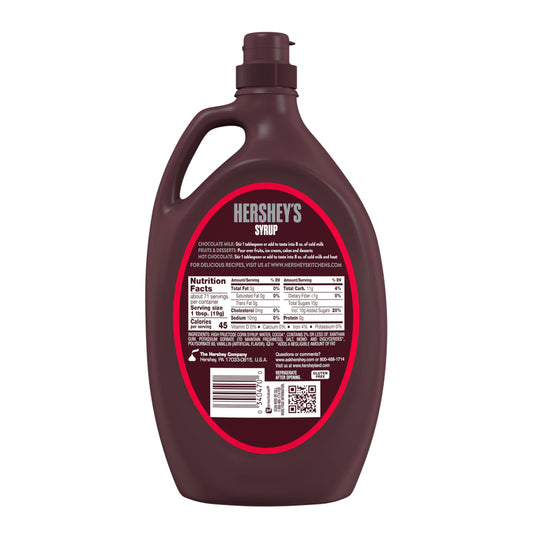 HERSHEY'S Chocolate Syrup Bulk Bottle, 48 oz