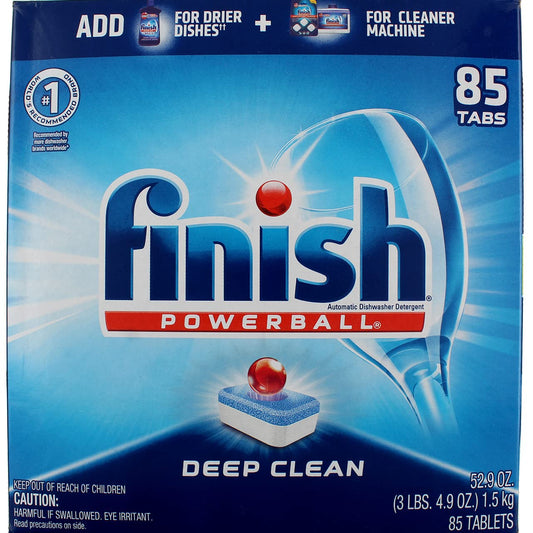 Finish - Max in 1-63ct - Dishwasher Detergent - Powerball - Wrapper Free Dishwashing Tablets - Dish Tabs