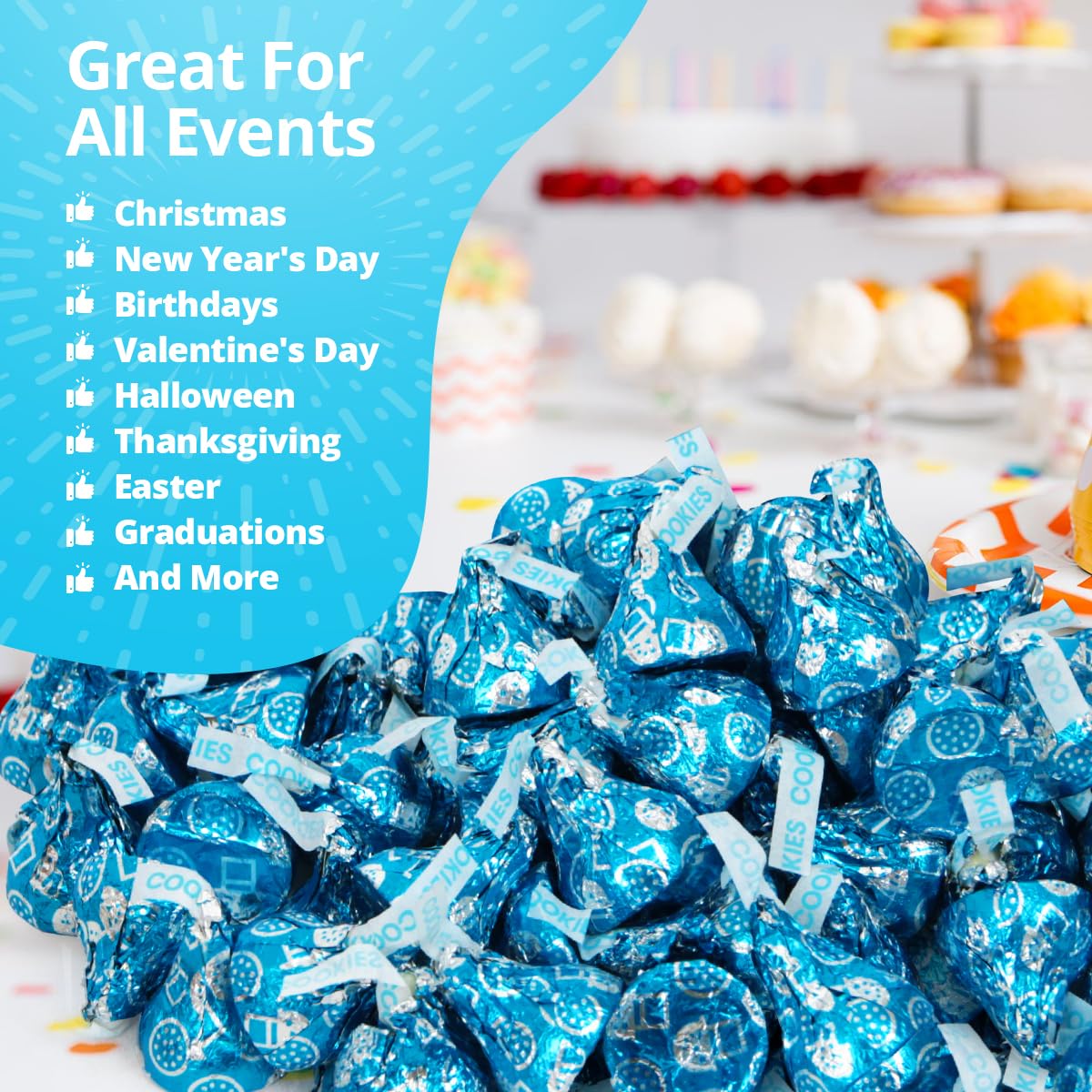 Cookies & Cream Kisses Bulk Pack 1 Pound (Approx 100 Pieces) Individually Wrapped White Chocolate n Cream Candies For Baby Shower, Parties, Holidays & Treats
