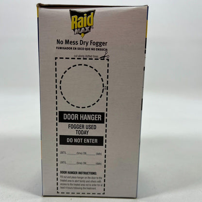 Raid Max No Mess Dry Fogger Roaches Bugs Ants Beetles Crickets Flies Mosquitoes Ticks Waterbugs (Each Cup Treats 2,560 Cu Ft) (2)
