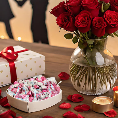 Pink and Silver 1lb Pack of Chocolate Candy Individually Wrapped for Decorating, Gifting and Treating Yourself, Delicious Pink Chocolate Bulk for Sharing