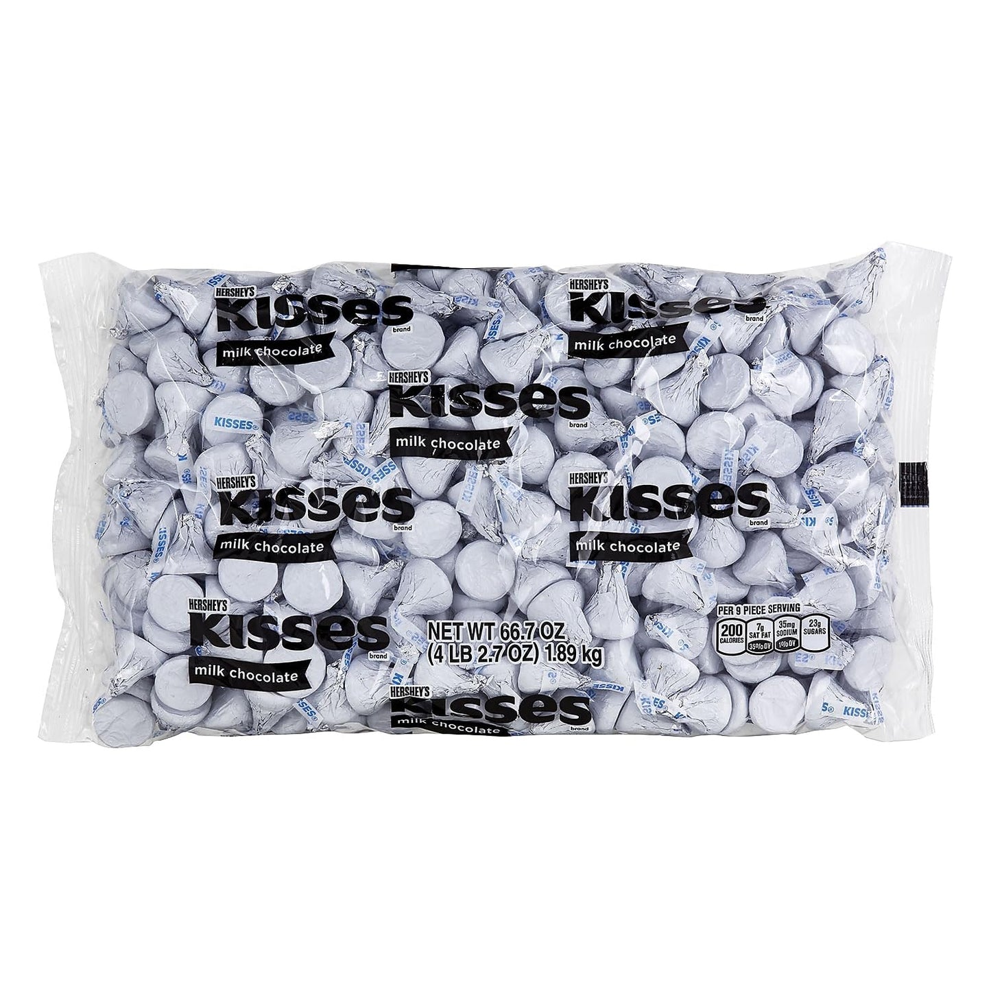 HERSHEY'S KISSES Milk Chocolate Candy Bulk Bag, 66.7 oz