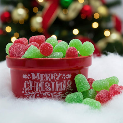 Bulk Christmas Spice Drops Candy - 1 Pound Red & Green Cinnamon & Wintergreen Gumdrops Jelly with Sweet Sugar Coating, Classic Holiday Candy for Baking, Decorating & Snacks - Festive Bulk Christmas Treats
