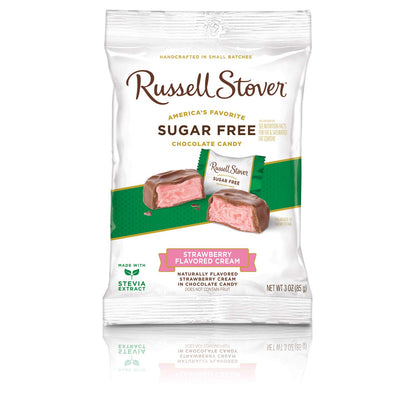 Russell Stover Sugar Free Strawberry Cream Chocolate Candy with Stevia, 3 Ounce (Pack of 10)