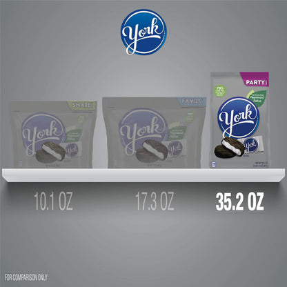 YORK Dark Chocolate Peppermint Pattie Miniatures, Holiday Candy Party Pack, Great Stocking Stuffer 35.2 oz