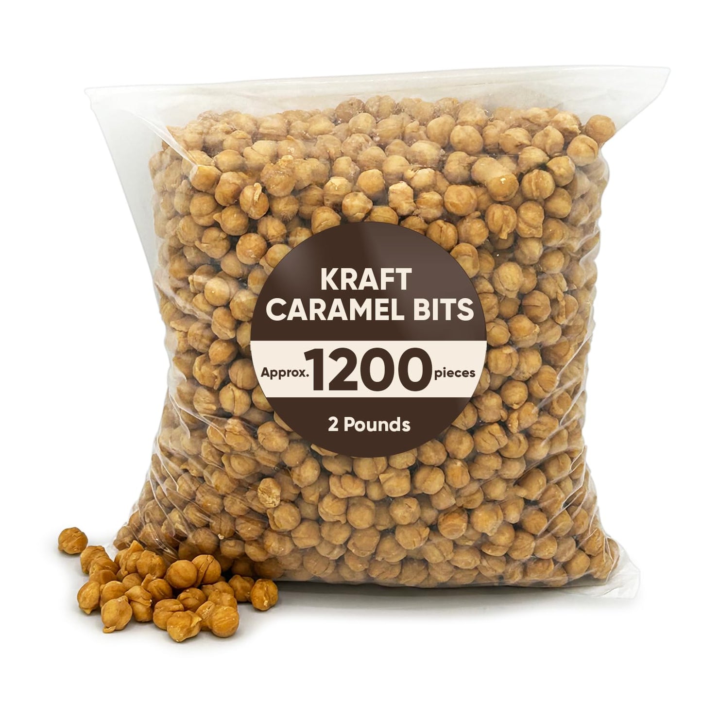 Caramel Bits Candy Melts - Bulk Candy 2 Pounds Approx 1200 Caramel Bites - Chewy Candy Caramels Candy Unwrapped For Melting - Chewy Soft Caramel Candy Bits for Candy Buffet - Ideal For Baking - Candy Bulk Caramels Unwrapped Soft Bulk
