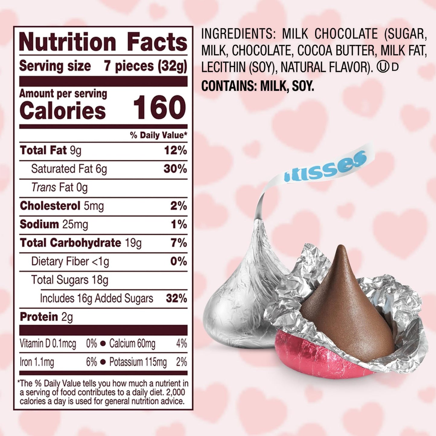 Pink and Silver Foil-Wrapped Milk Chocolate Valentine Candy - Individually Wrapped Valentine’s Day Chocolate for Gift Bags, Candy Bowls, Parties & Treat Exchanges