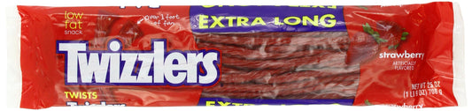 TWIZZLERS Extra Long Twists, Strawberry Flavored Licorice Candy, 25-Ounce Package (Pack of 3)