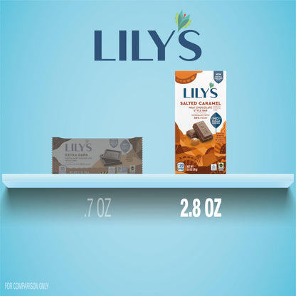 LILY'S Salted Caramel Milk Chocolate Style No Sugar Added, Sweets Bars, 2.8 oz (12 Count)