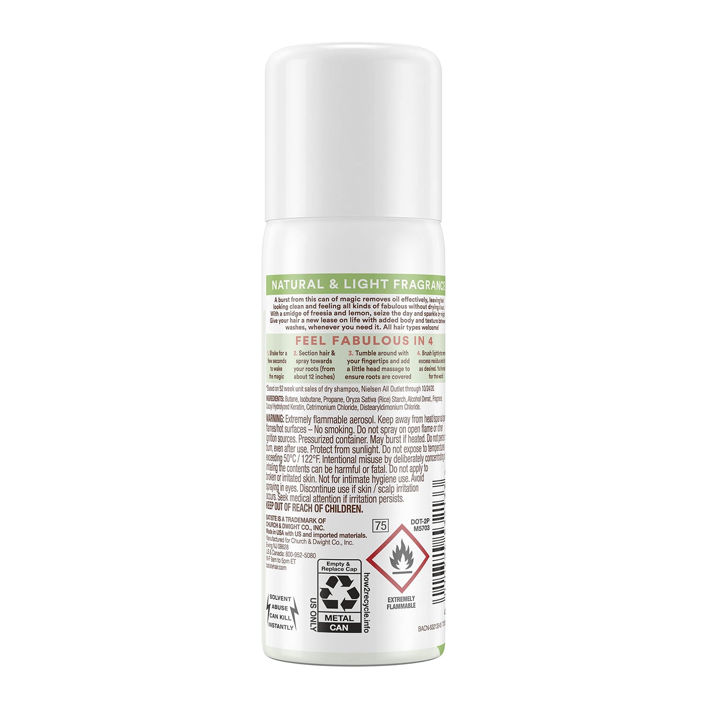 Batiste Dry Shampoo Bare Mini Travel Size 1.06 oz (Pack of 3)